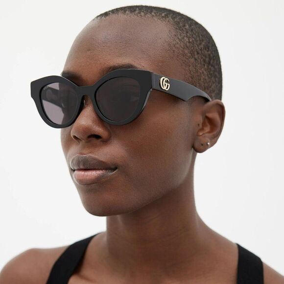 NEW Gucci GG0957S 002 Black Grey Unisex Oval Sunglasses GG 0957S main image 6